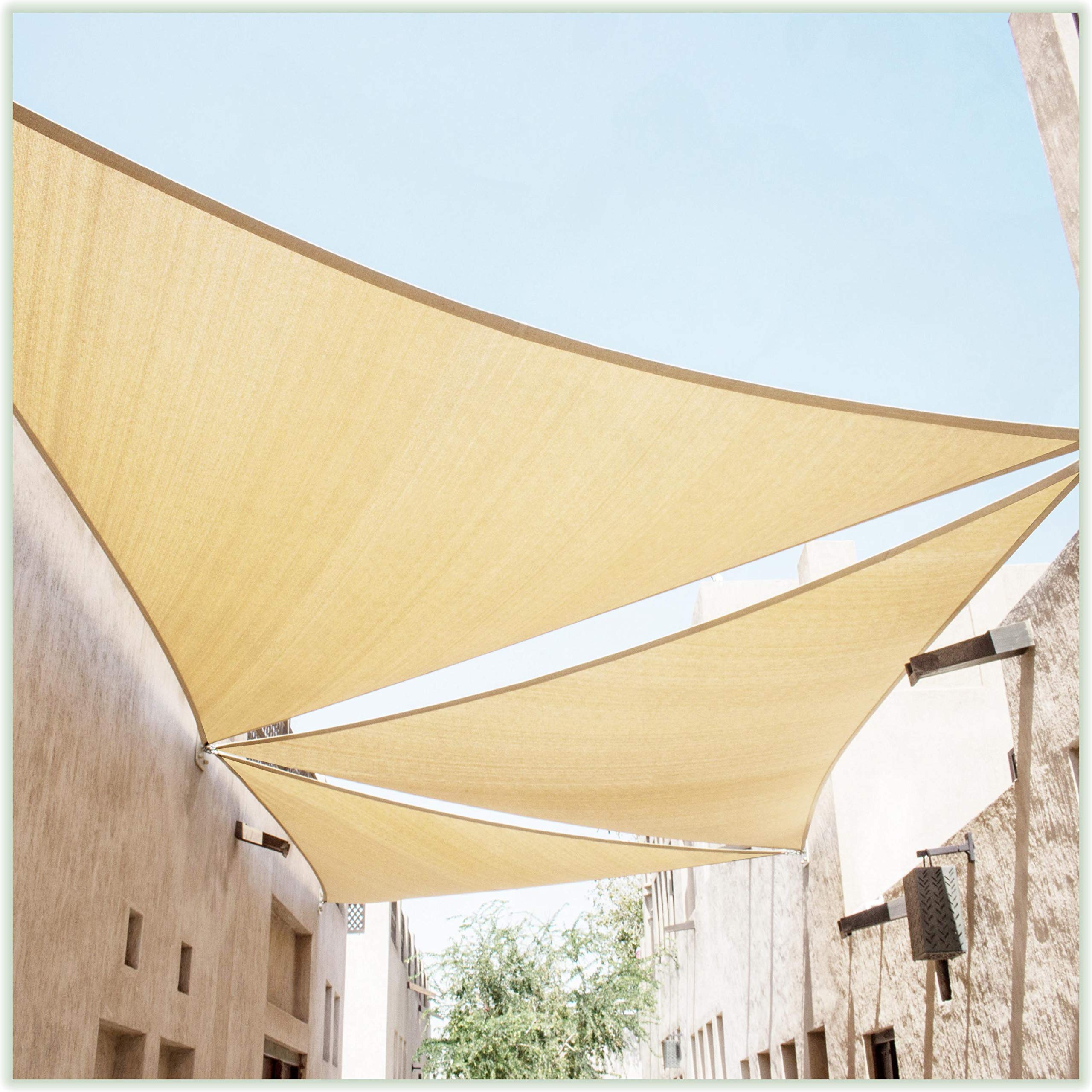 Colourtree Ctapt14 Custom Size Order To Make 8' X 11' X 13.6' Beige Right Triangle Sun Shade Sail Canopy Mesh Fabric Uv Block Up