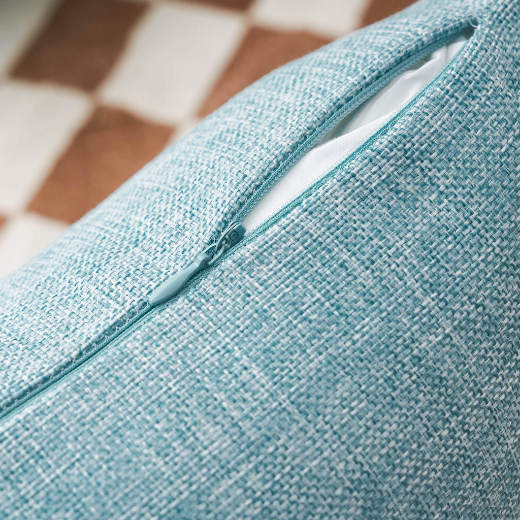 Home Brilliant Teal Decorative Pillow Covers Textured Burlap Linen Pillow Case Soft Euro Sham Covers For Sofa Couch Bed Living R