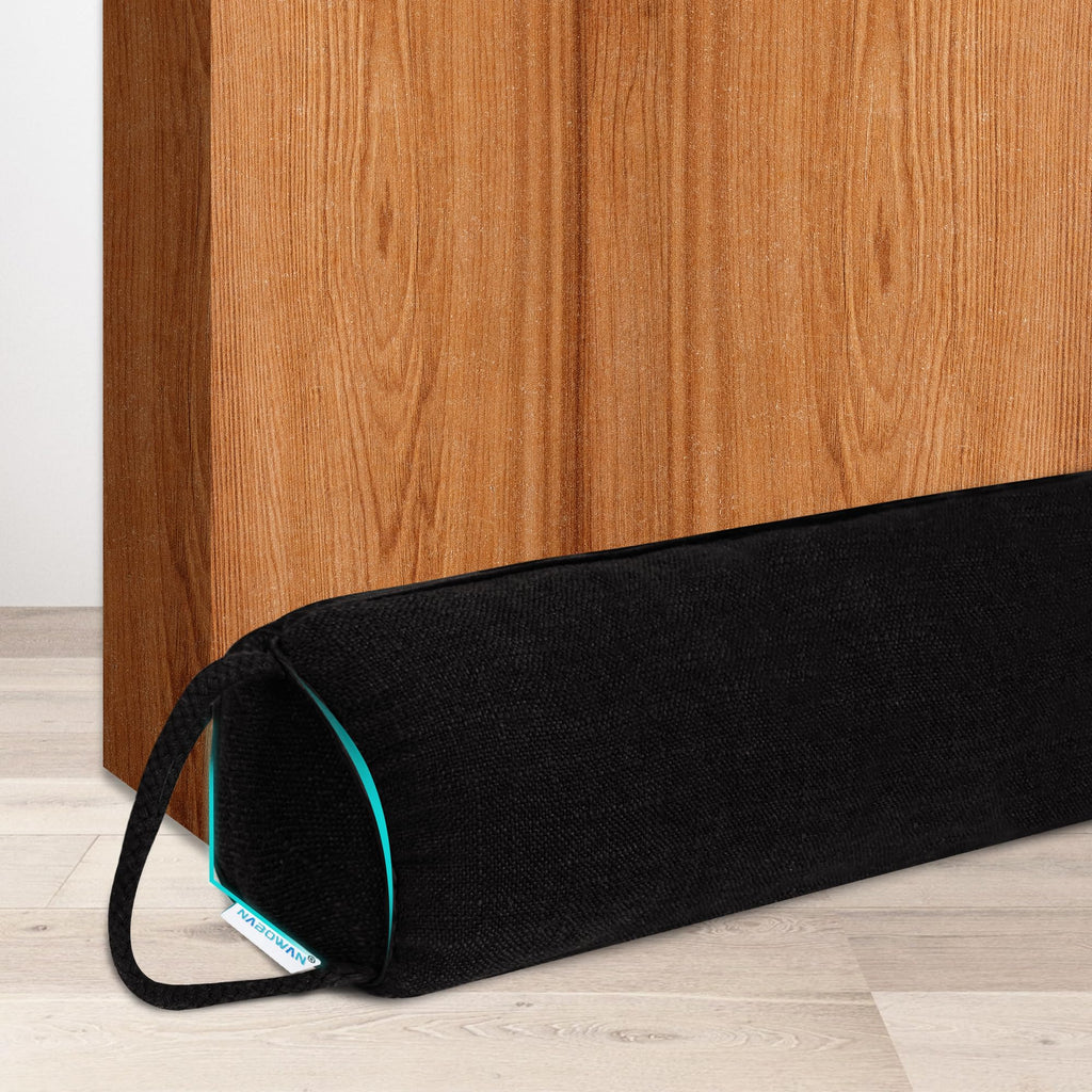 NABOWAN 30'' Weighted Under Door Draft Stopper -Triangular Door Draft Blocker with Hook Loops for Easy Install, Save Energy, Hom