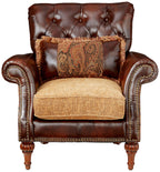 Acme Dreena Rolled Arm Upholstered Chair with Pillow Brown Faux Leather 5497