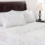 Chanasya Premium Colorful Spring Printed Floral Pattern Twin Bed Sheet Set 4-Piece - 1 Flat Sheet 1 Fitted Sheet 2 Pillowcases -