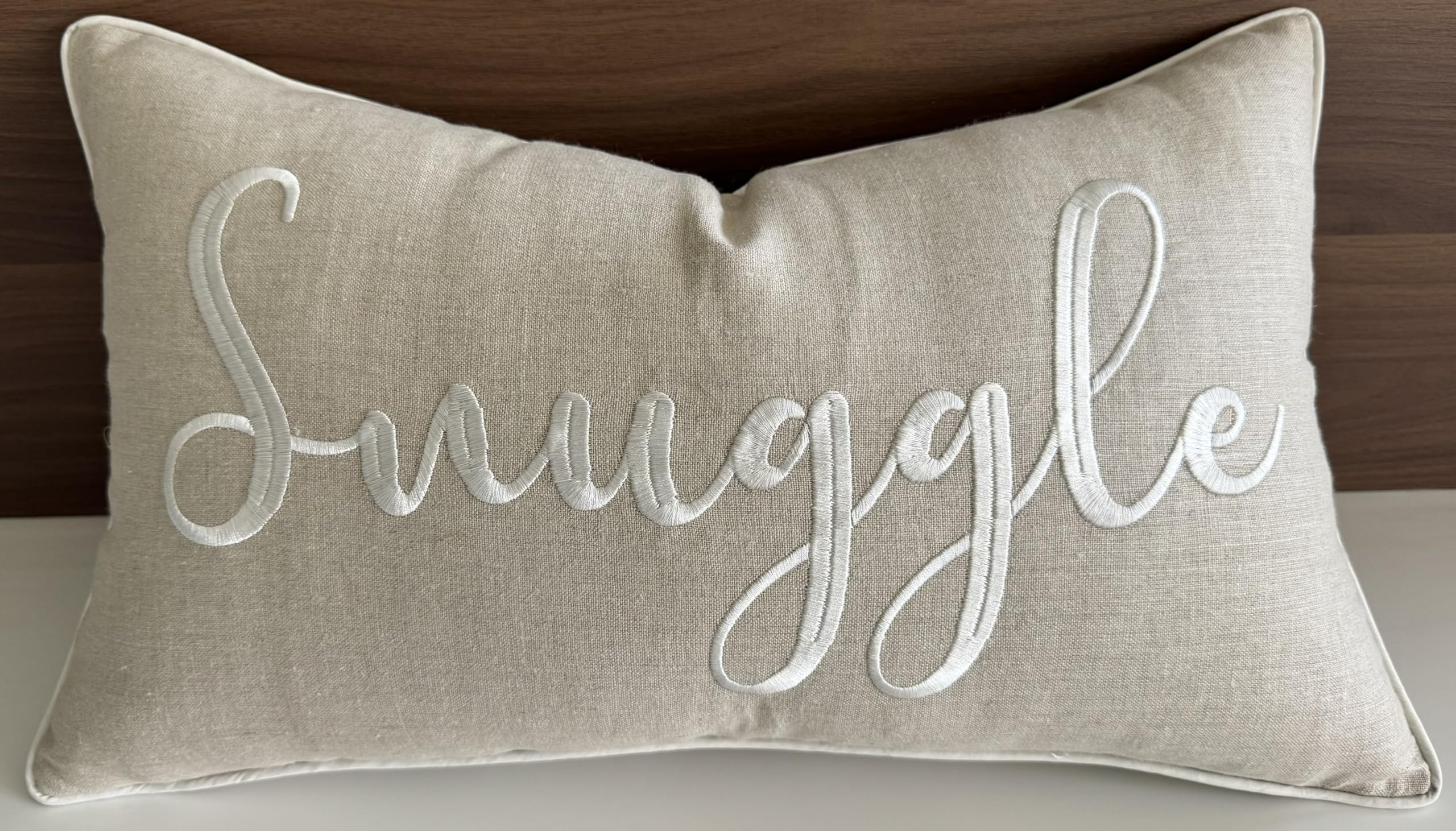 Yugtex Romantic Couple Love Sentiment Embroidered Decorative Sayings Lumbar Accent Throw Pillowcase - Snuggle Phrase Decor For W
