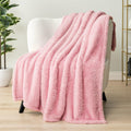 Pavilia Sherpa Throw Blanket For Couch Sofa, Light Pink Fluffy Warm Plush Blanket For Bed, Cozy Super Soft Lightweight Throw, Fu