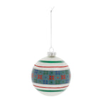 Melrose Ball Ornament, Christmas, 4”D, Glass