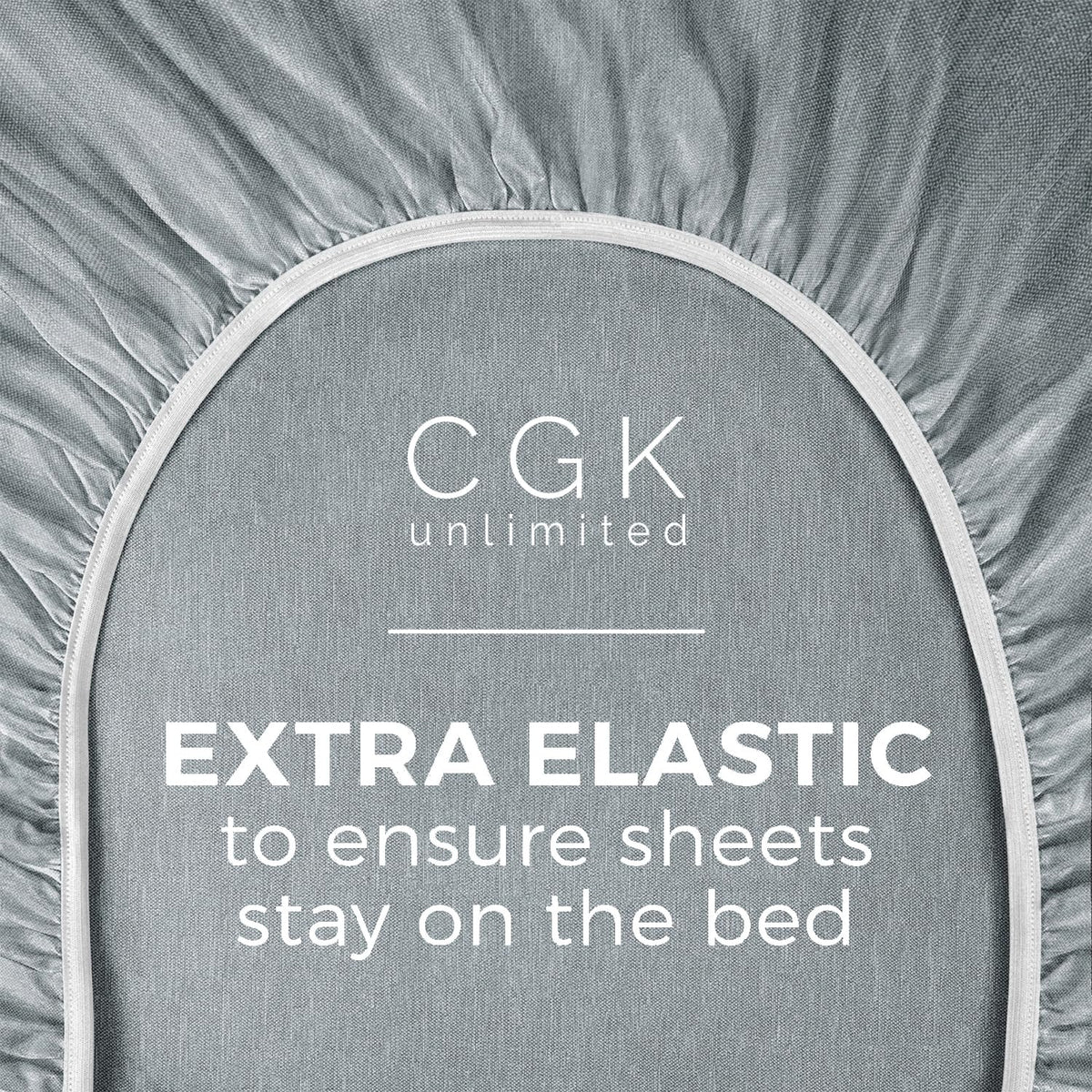 Full Size Fitted Bed Sheet - Hotel Luxury Single Fitted Sheet Only - Fits Mattress Up To 16 - Extra Soft, Wrinkle Free, Breathable Sheet - Bottom Fitted Sheet - Heathered Blue Single Fitted Sheet Only
