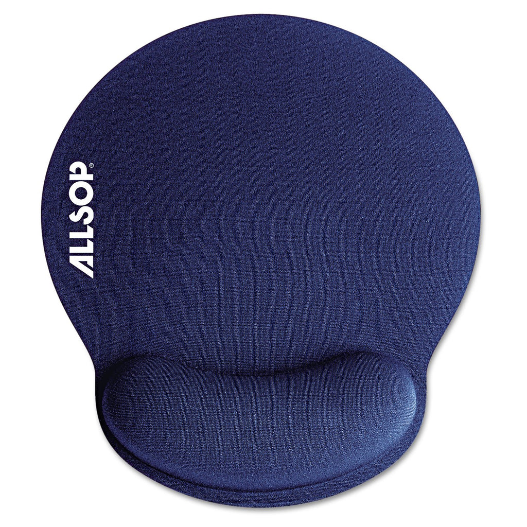 Allsop Mousepad Pro Memory Foam Mouse Pad With Wrist Rest, 9 X 10, Blue