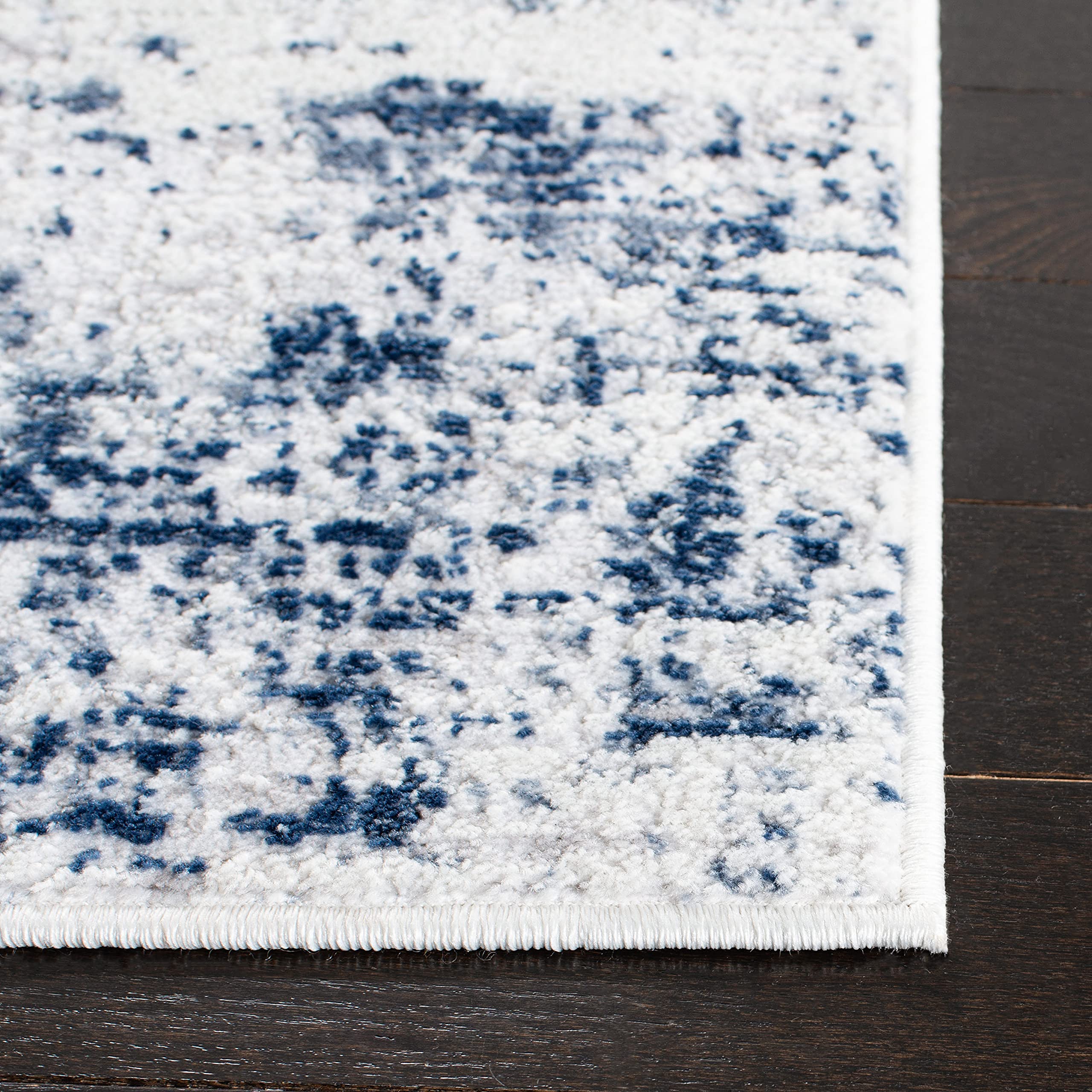 Safavieh Amelia Collection Area Rug - 9' X 12', Ivory & Navy, Modern Abstract Design, Non-Shedding & Easy Care, Ideal For High T