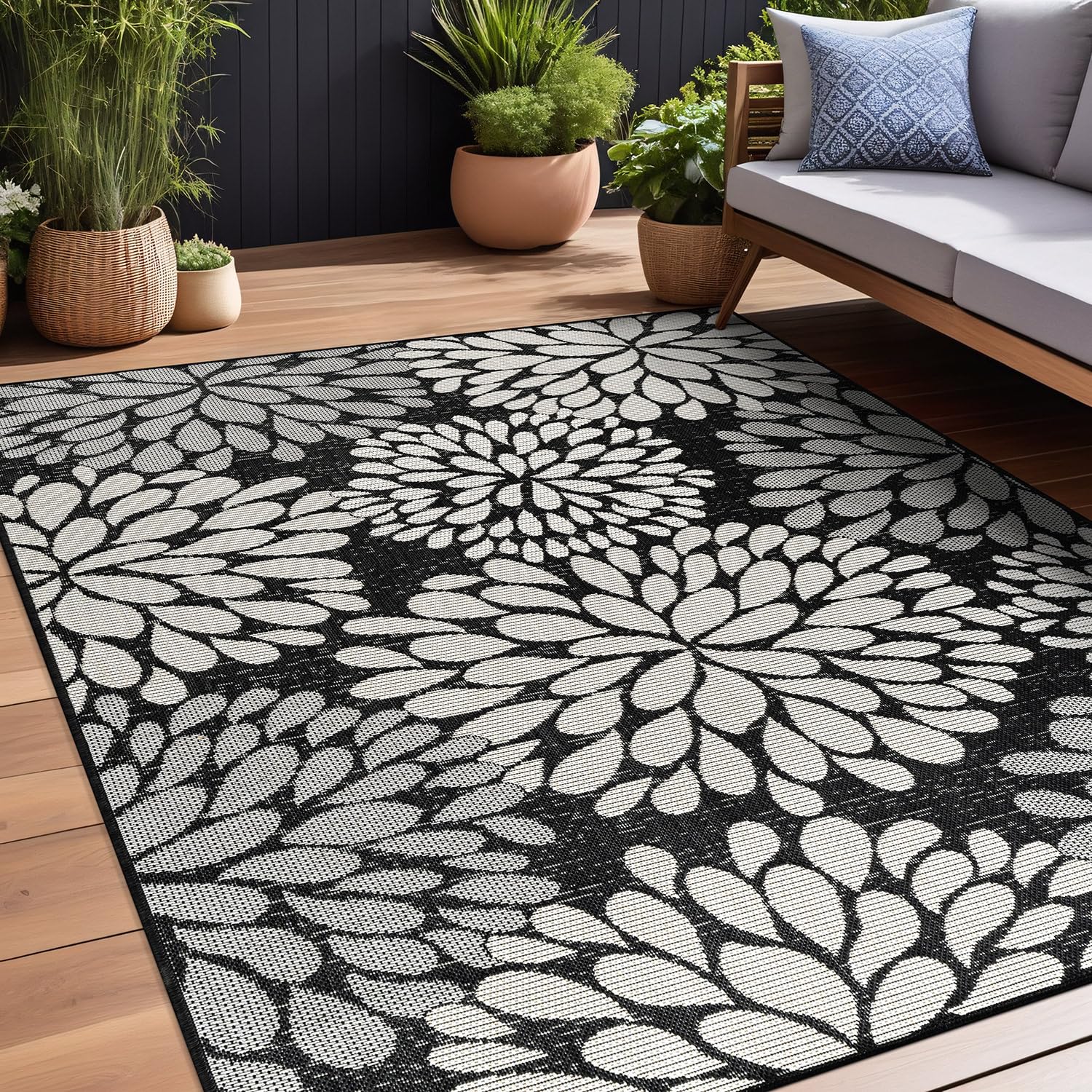 Beverly Rug Outdoor Rug 8X10 Modern Exotic Tropical Leaf Area Rugs For Indoor And Outdoor Patio Deck Porch Garden Water Resistan