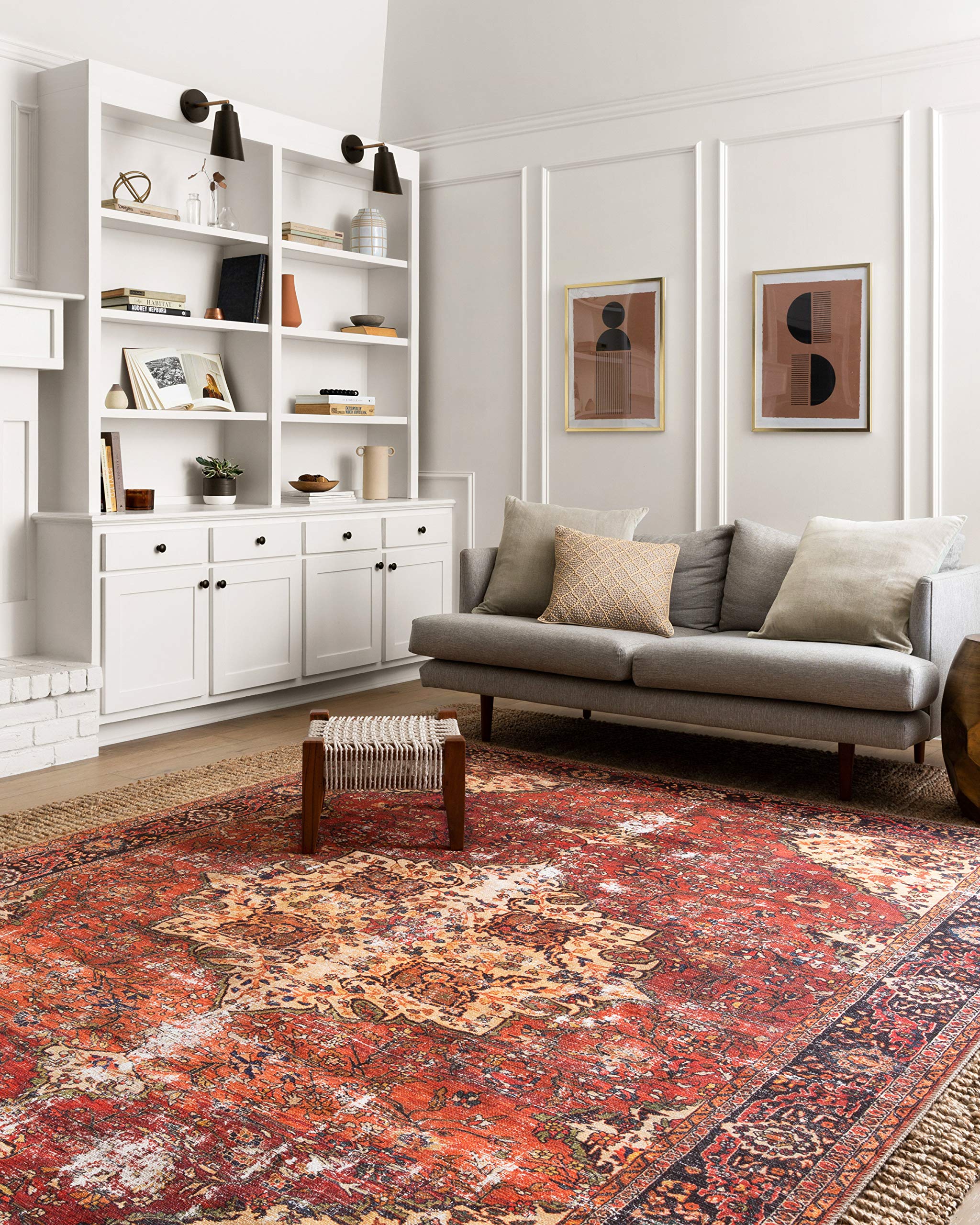 Loloi II Loren Red/Navy 5-0 x 7-6 Area Rug