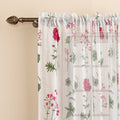 Homemonde Transparent Curtain 9 Feet Long Door  Cotton Sheer Floral Printed Curtains For Home Decoration, Pack Of 2  (Top Styl