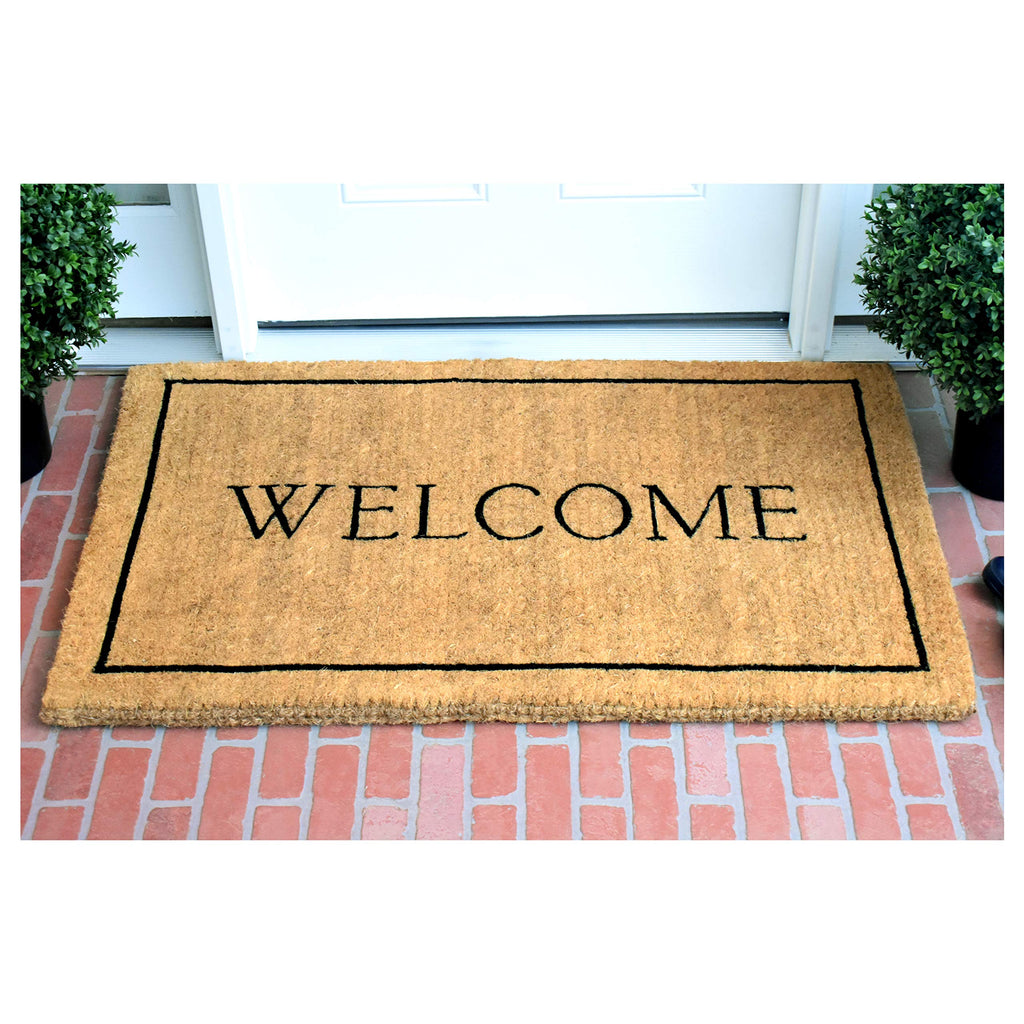 Calloway Mills Az104813048 Welcome Border, 100% Coir Doormat, 30' X 48' X 1.50', Natural/Black