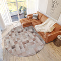 Dalyn Rugs Durango Patchwork Faux Cowhide Ss10 Khaki 8' X 8 Rug'