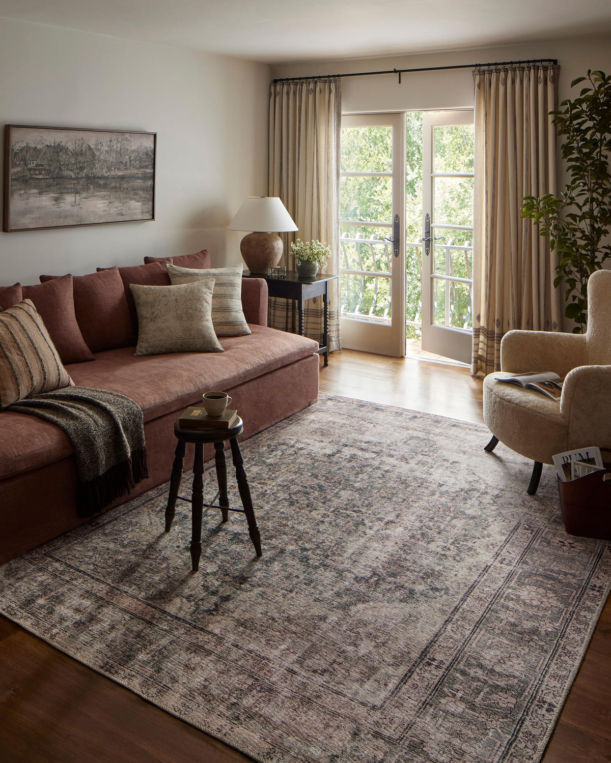 Loloi Amber Lewis x Georgie Lagoon/Beige 7-6 x 9-6 Area Rug