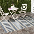 Safavieh Courtyard Collection Area Rug - 5'3'' X 7'7'', Terracotta & Beige, Stripe Design, Non-Shedding & Easy Care, Indoor/Outd