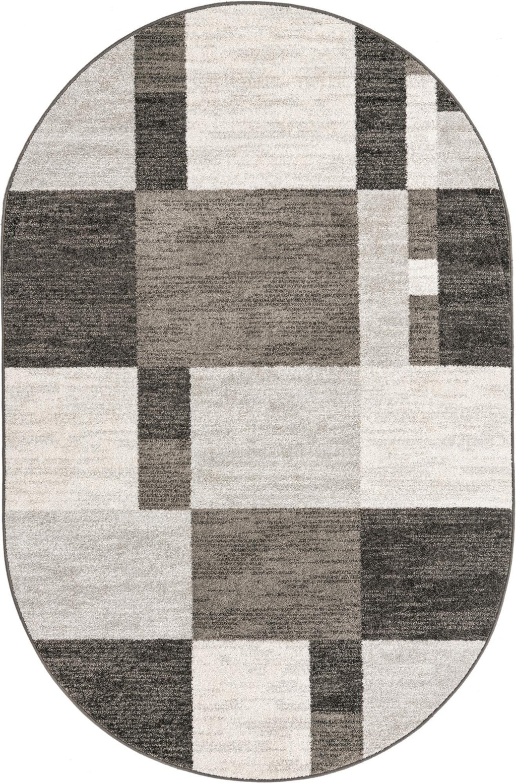 Unique Loom Autumn Collection Area Rug - Providence (5' 3'' X 8' Oval, Gray/ Ivory)
