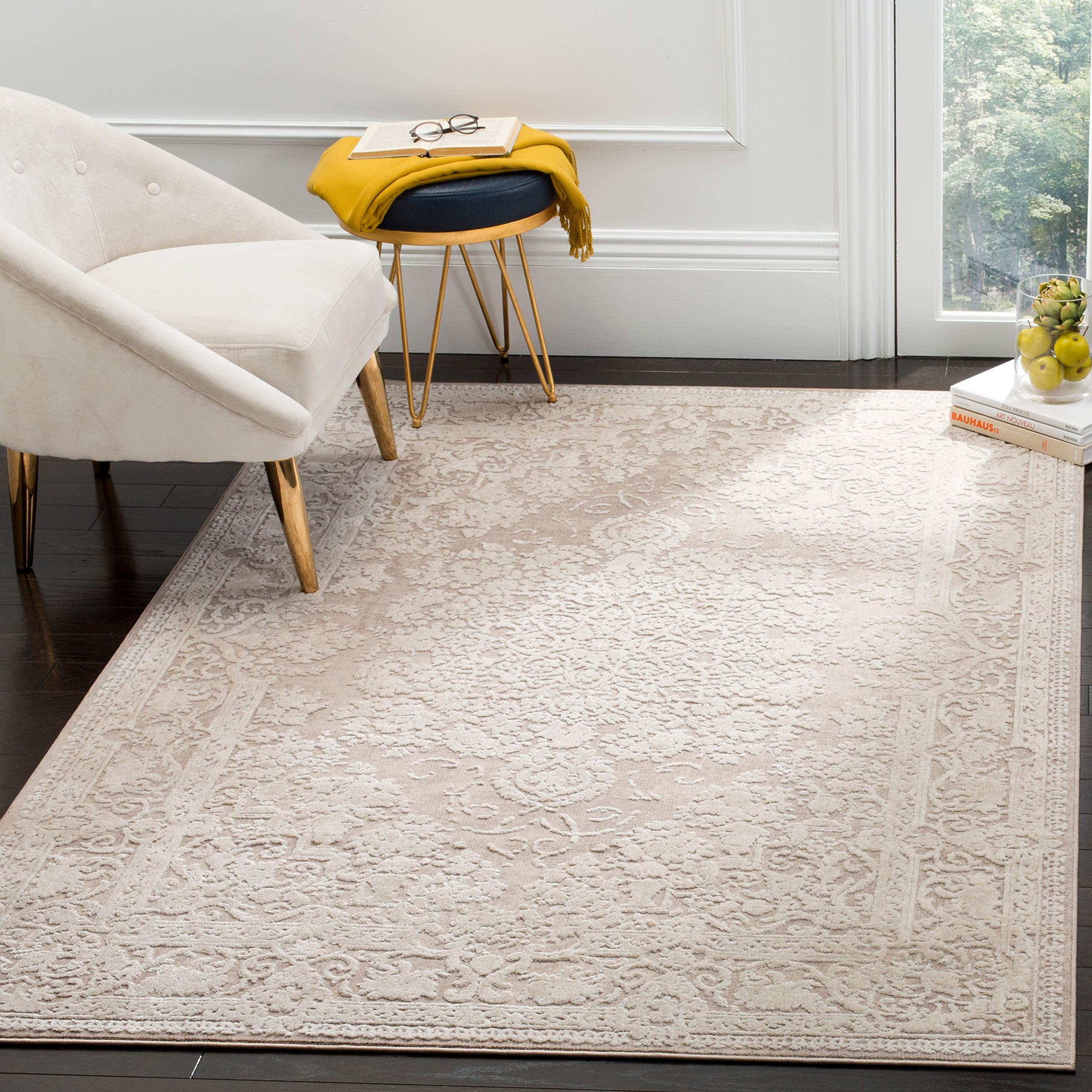 Safavieh Reflection Collection Runner Rug - 2'3'' X 6', Dark Grey & Cream, Vintage Distressed Design, Non-Shedding & Easy Care,