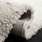 Safavieh Milan Shag Collection Area Rug - 11' Square, Ivory, Solid Design, Non-Shedding & Easy Care, 2-Inch Thick Ideal For High