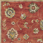 HomeRoots Wool 8'x11' Sienna Orange Hand Tufted Allover Traditional Floral Indoor Area Rug