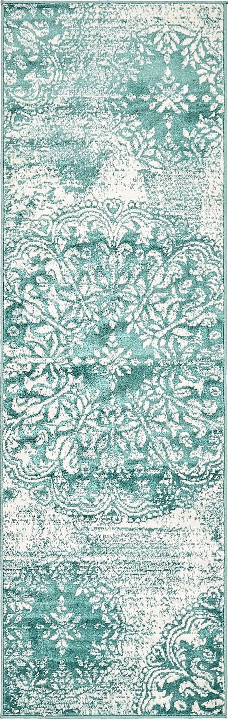 Unique Loom Sofia Collection Area Rug - Grand (2 x 6 7 Runner, Turquoise/ Ivory)