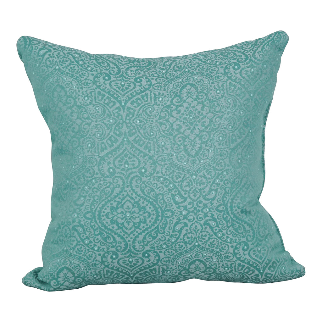 Blazing Needles Square Polyester Jacquard Throw Pillow, 17", Mabul Seaglass