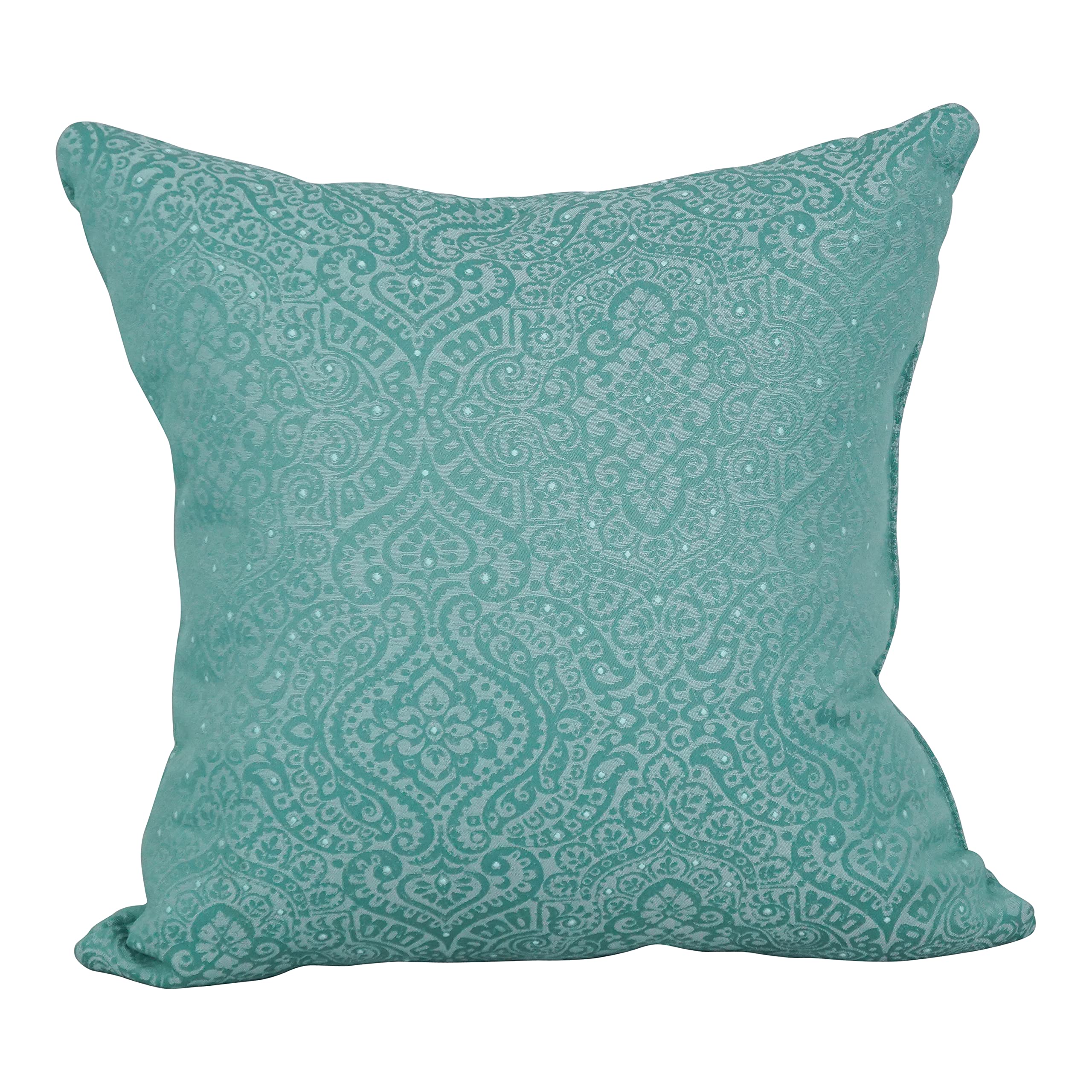 Blazing Needles Square Polyester Jacquard Throw Pillow, 17", Mabul Seaglass