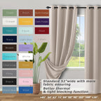 Koufall Greige Beige Curtains 63 Inch Length,Grommet Blackout Darkening Thermal Insulating Curtains 63 Inches Long 2 Panel Set For Bedroom Living Room,Tan Khaki Greyish Stone