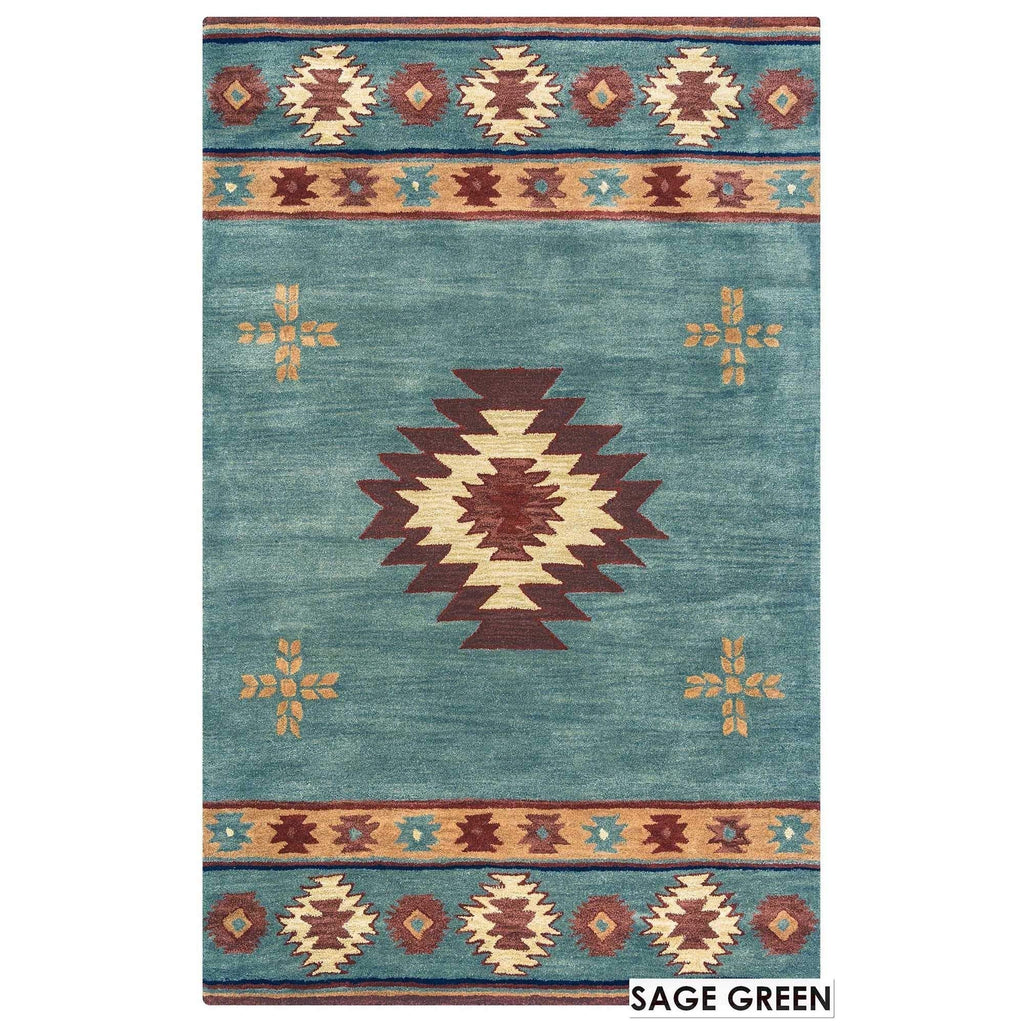 Rizzy Home Alora Decor Ryder 5' X 8' Tribal Gray Blue/Rust/Burgundy/Tan/Khaki Area Rug