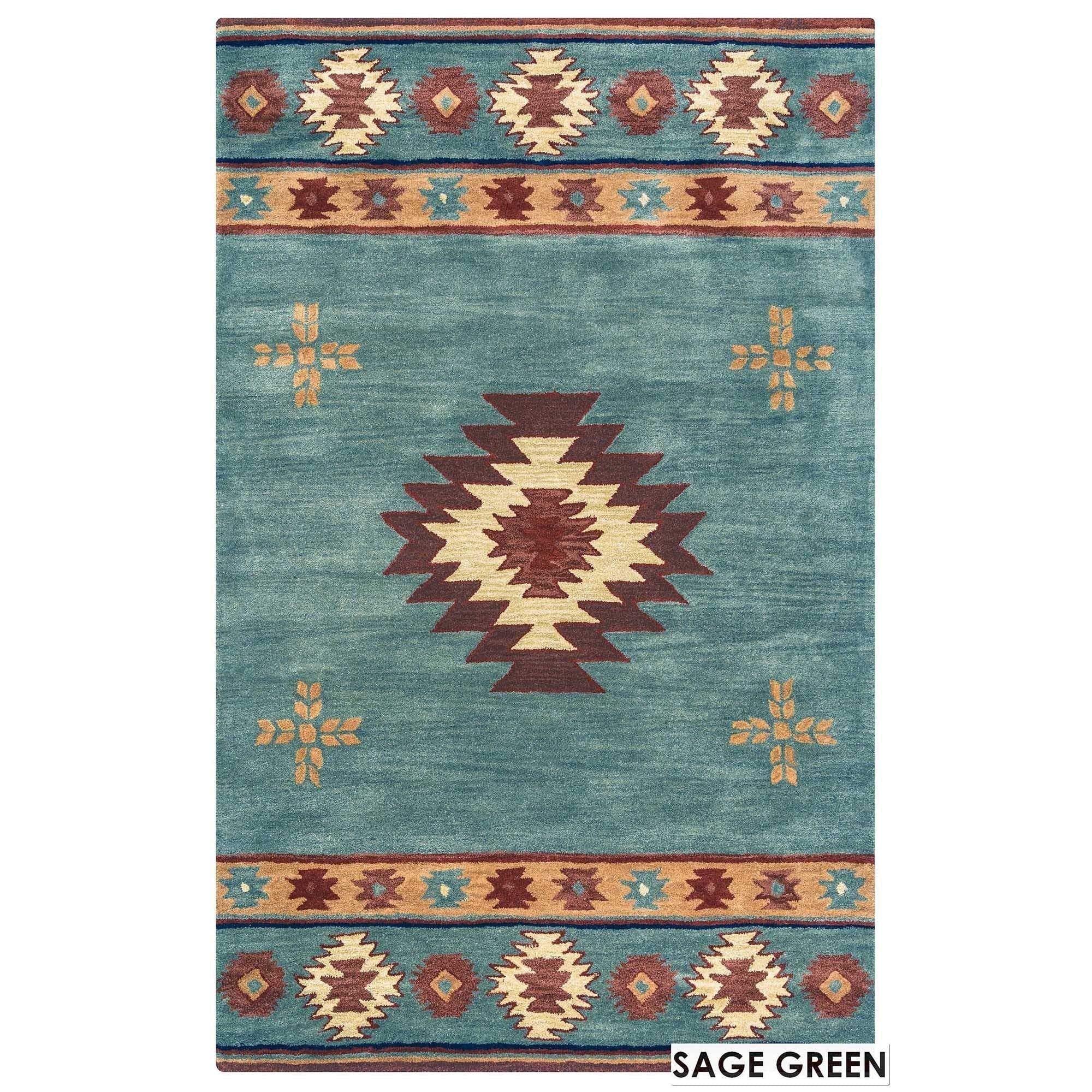 Rizzy Home Alora Decor Ryder 5' X 8' Tribal Gray Blue/Rust/Burgundy/Tan/Khaki Area Rug