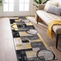 Rugshop Contemporary Abstract Circle Design Soft Runner Rug 2' x 10' Yellow