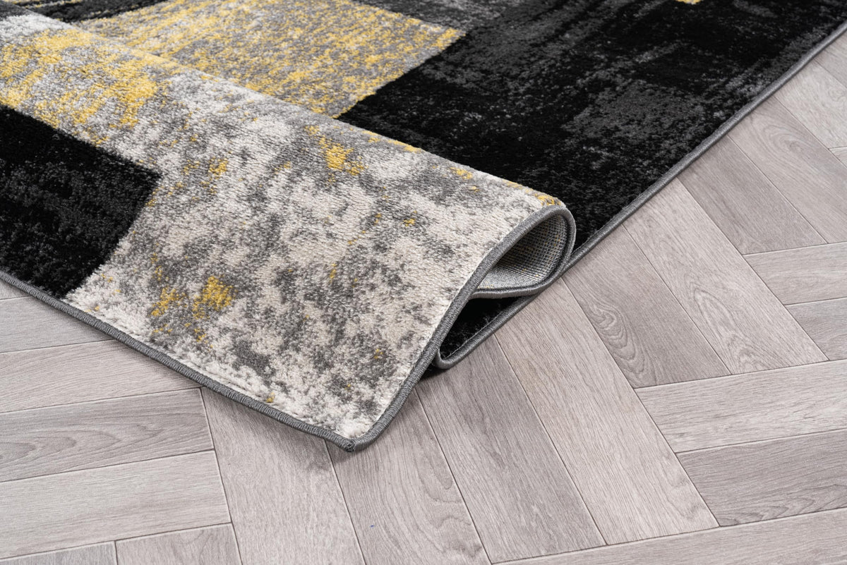 Rugshop Contemporary Abstract Circle Design Soft Area Rug 3'3'' X 5' Yellow