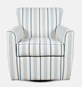 Jofran Blakely Harper Classic Contemporary Swivel Upholstered Accent Chair. Blue Stripe