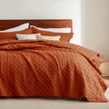 Bedsure King Size Quilt Set - Lightweight Summer Quilt King - Red Orange Bedspread King Size - Bedding Coverlet For All Seasons