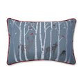 Pillow Perfect Christmas Embroidered Lumbar Decorative Pillow, 11.5' X 18.5', Blue