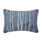 Pillow Perfect Christmas Embroidered Lumbar Decorative Pillow, 11.5' X 18.5', Blue