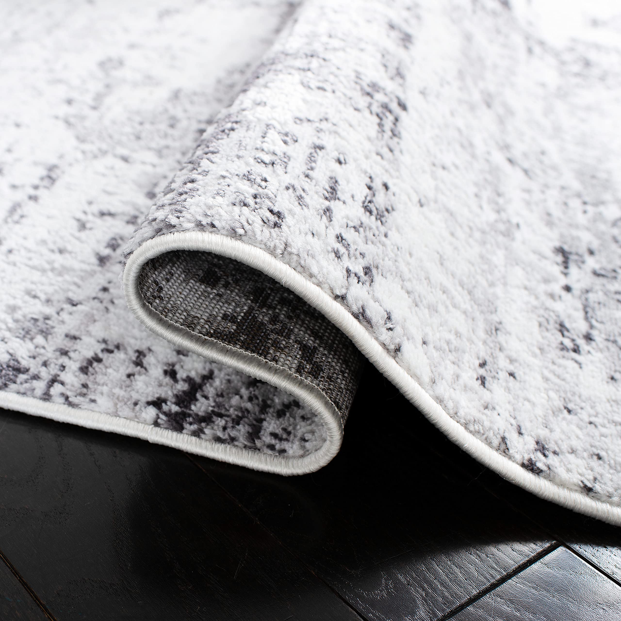 Safavieh Amelia Collection Runner Rug - 2'2'' X 12', Ivory & Grey, Modern Abstract Design, Non-Shedding & Easy Care, Ideal For H