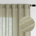 Mysky Home Patio Sage Curtains For Sliding Door, Living Room Curtains & Drapes Soft Farmhouse Window Treatments 90 Inch Length 2 Panels Set Linen Look Semi Sheer Draperies, 50' W X 90' L, Sage Green