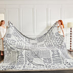 Serenhom Soft Cozy 120x120 Inches Seamless Oversized King Fleece Blanket, Giant 10'x10' California King Blanket Extra Large Flan