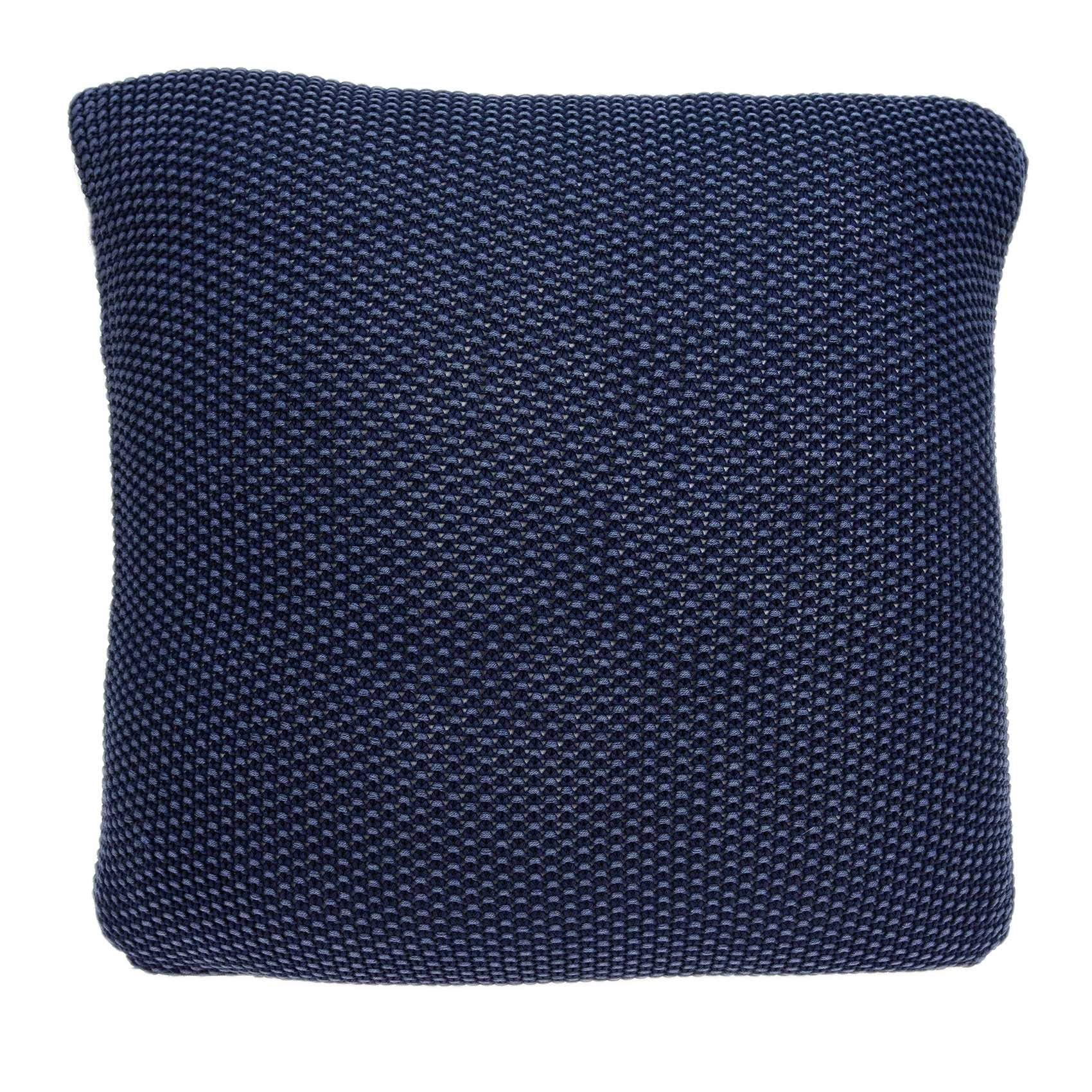 HomeRoots 100% Cotton Parkland Collection Manni Transitional Blue Pillow Cover with Poly Insert