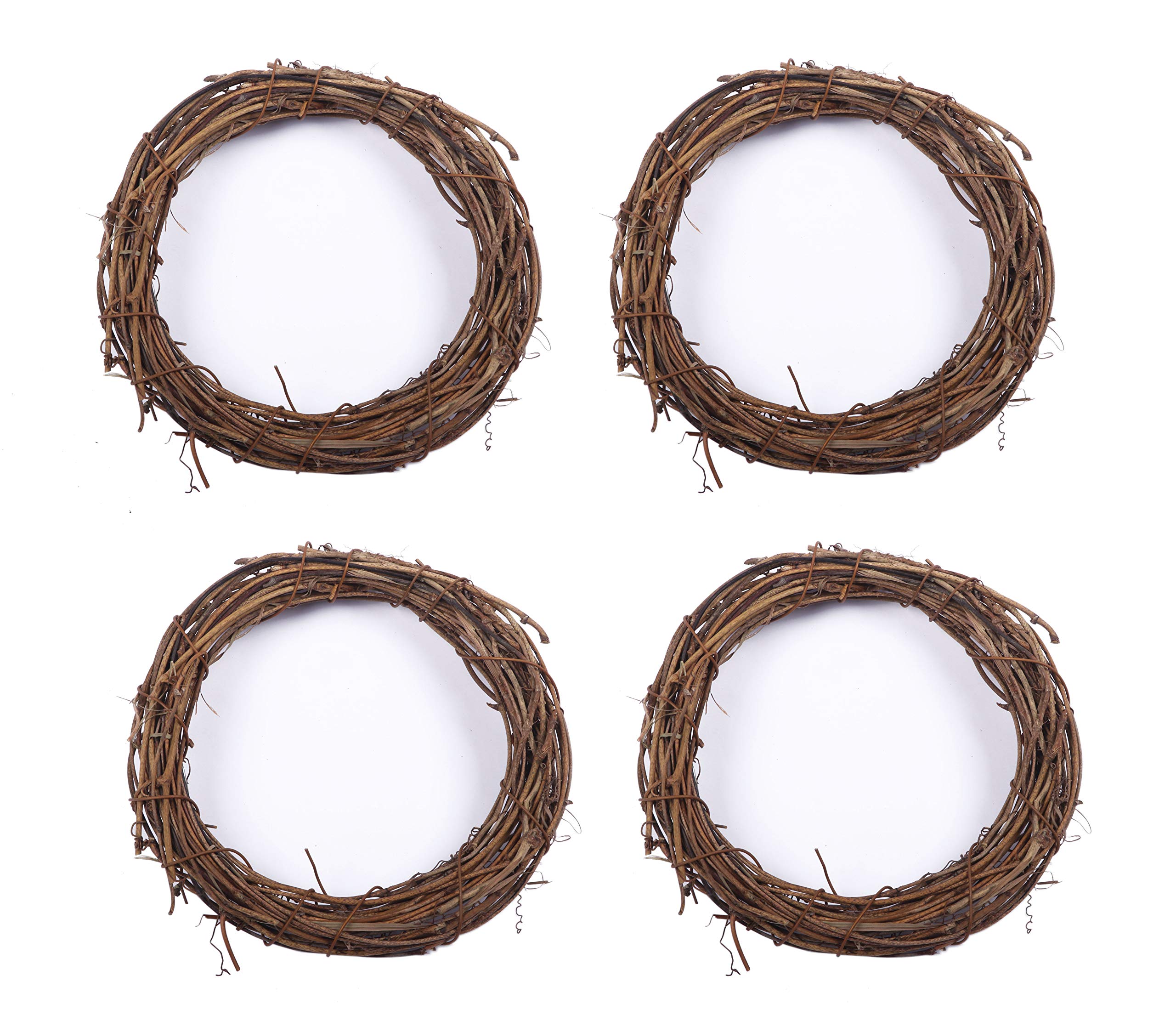 YYCRAFT 4 Pcs Wooden Grapevine Wreath, 4 Inch