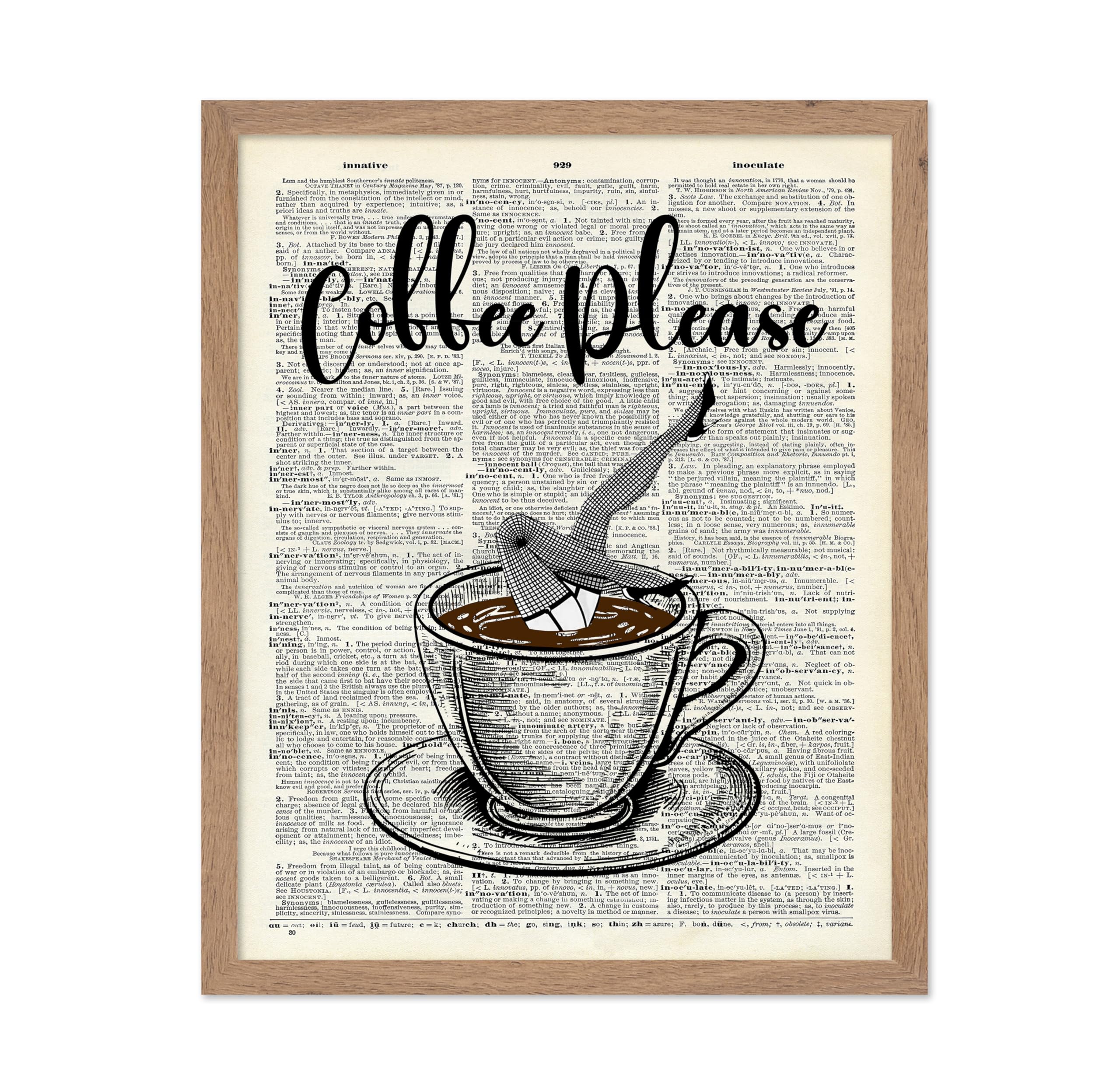 Poster Master Dictionary Art Poster - Coffee Please Print - Cafe Art - Gift for Men, Women, Coffee Lovers & Barista - Funny Deco