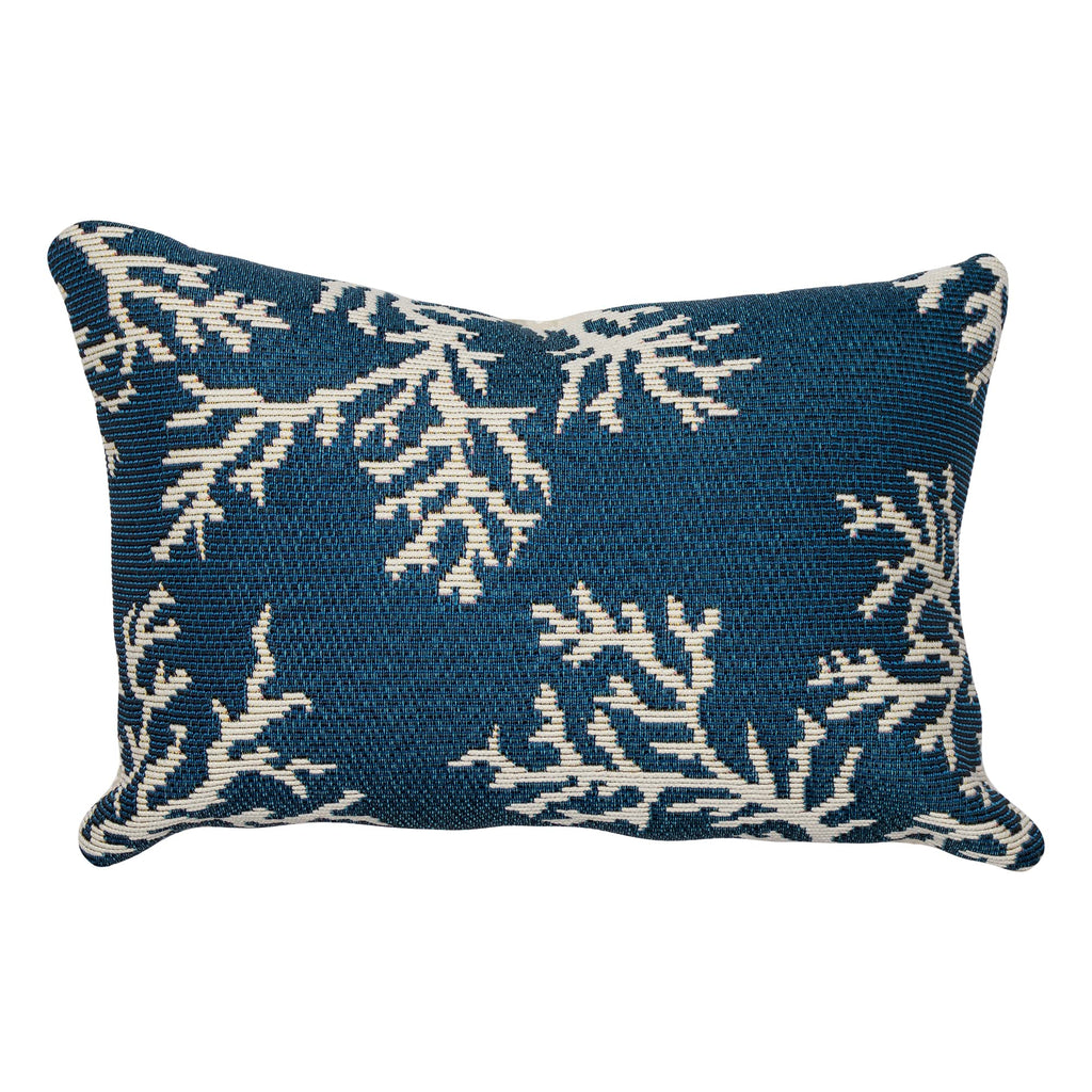 Liora Manne Marina Indoor/Outdoor Power Loomed Easy Care Pillows, 12' X 18', Coral Edge Navy