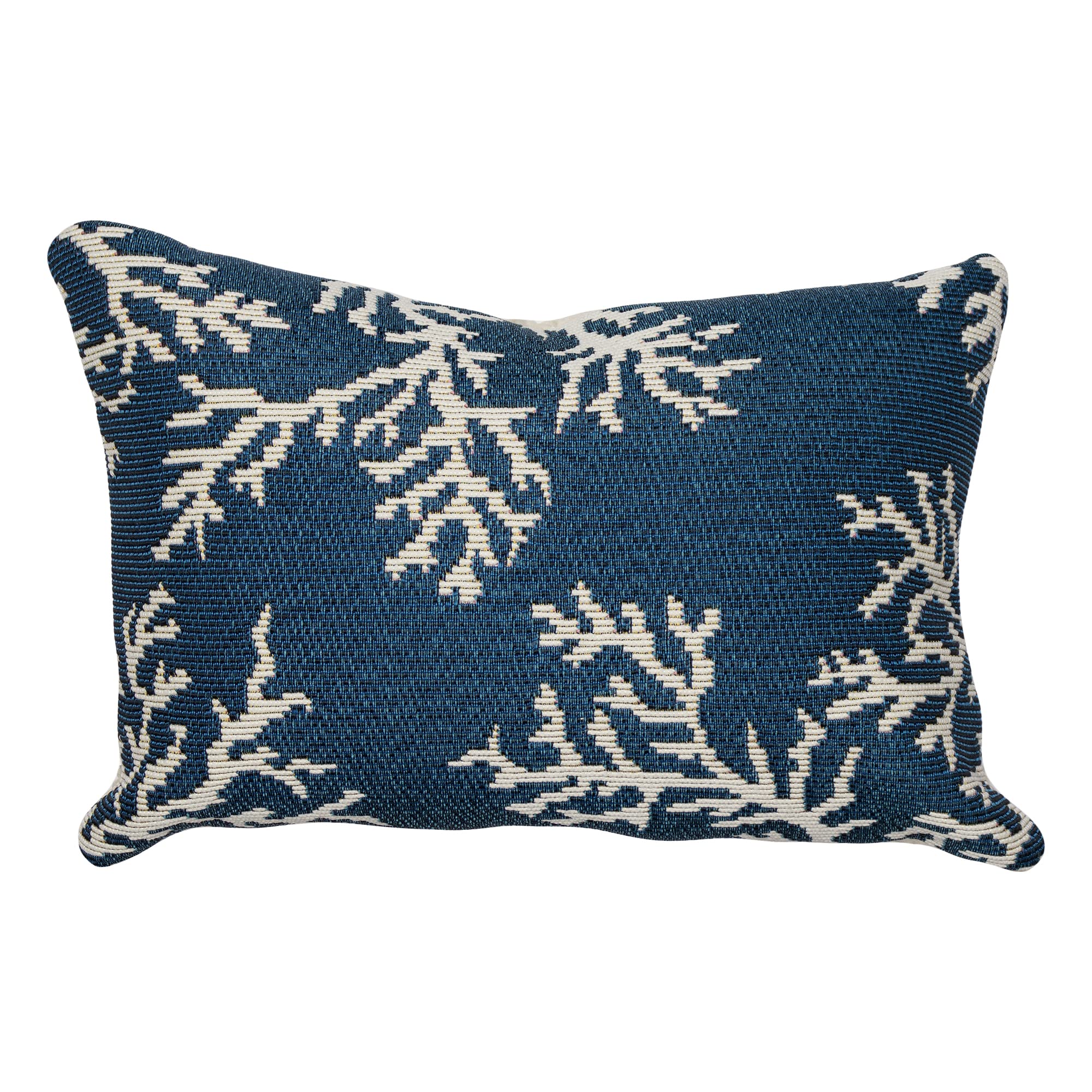 Liora Manne Marina Indoor/Outdoor Power Loomed Easy Care Pillows, 12' X 18', Coral Edge Navy