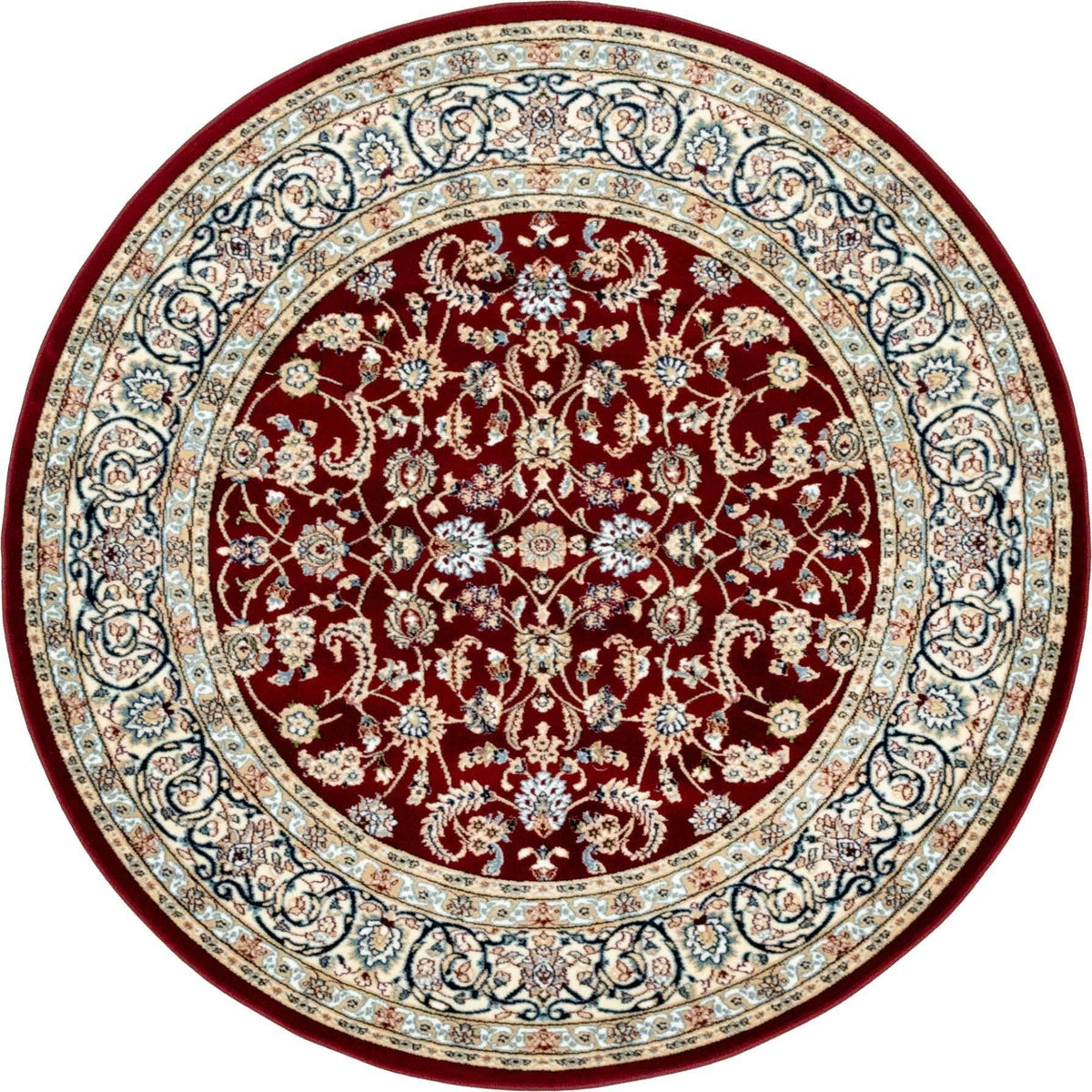 Unique Loom Narenj Collection Area Rug - Leeds (5 1 Round, Burgundy/ Beige)