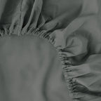 Ghooss Full Size Fitted Sheet Soft,Single Fitted Deep Pocket Sheet,Wrinkle,Fade And Stain Resistant,1 Pack,Dark Gray