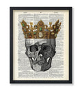 Poster Master Dictionary Art Poster - Crown on Skull Print - Skeleton Art - Anatomy Art - Minimal Gift for Him, Her, Doctor, Nur