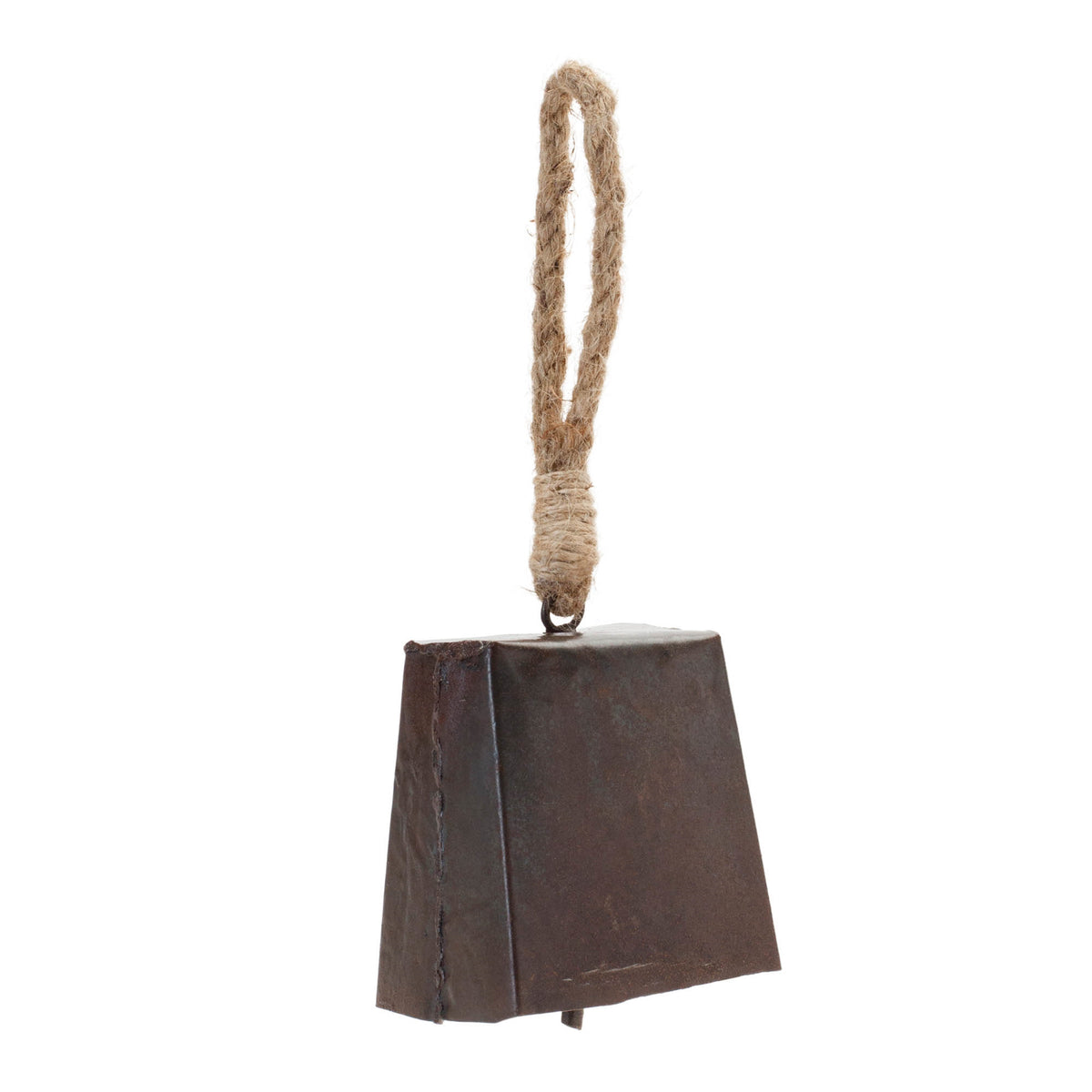 Melrose Iron And Jute Christmas Bell Ornament, 8.5-Inch Height, Holiday Season Decoration