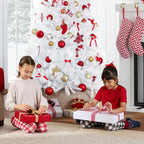 Best Choice Products Artificial Christmas Tree, White 7.5Ft Premium Pine Unlit Holiday Decoration, Full Size D  Cor Easy Assembl