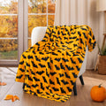 PAVILIA Halloween Throw Blanket for Couch | Bat Fall Halloween Fleece Blanket | Soft, Plush, Warm Black Fall Cabin Throw, 60x80 