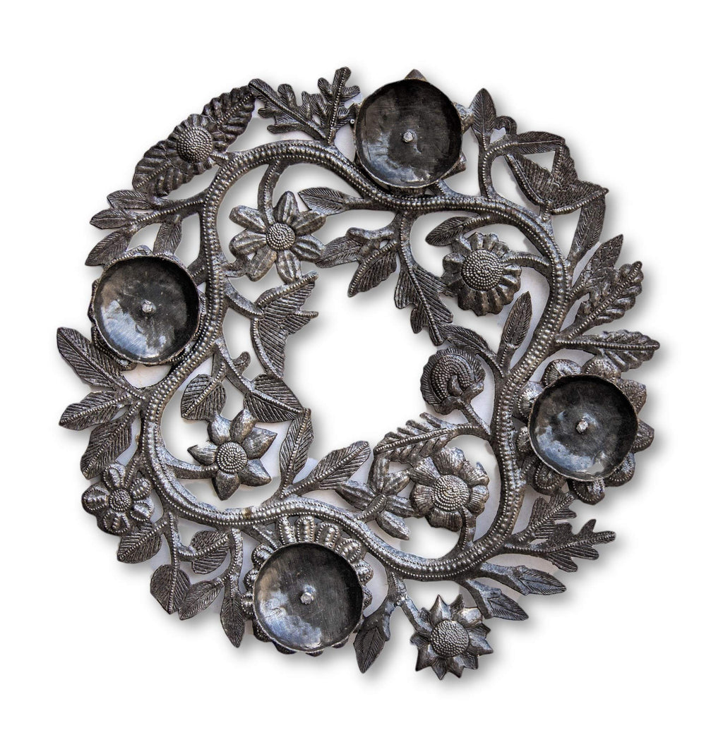 Advent Wreath, or Centerpiece for The Holiday's, Metal Art Haiti, Family Dining Decor, Handmade, Quality Craftsmanship, Fair Tra
