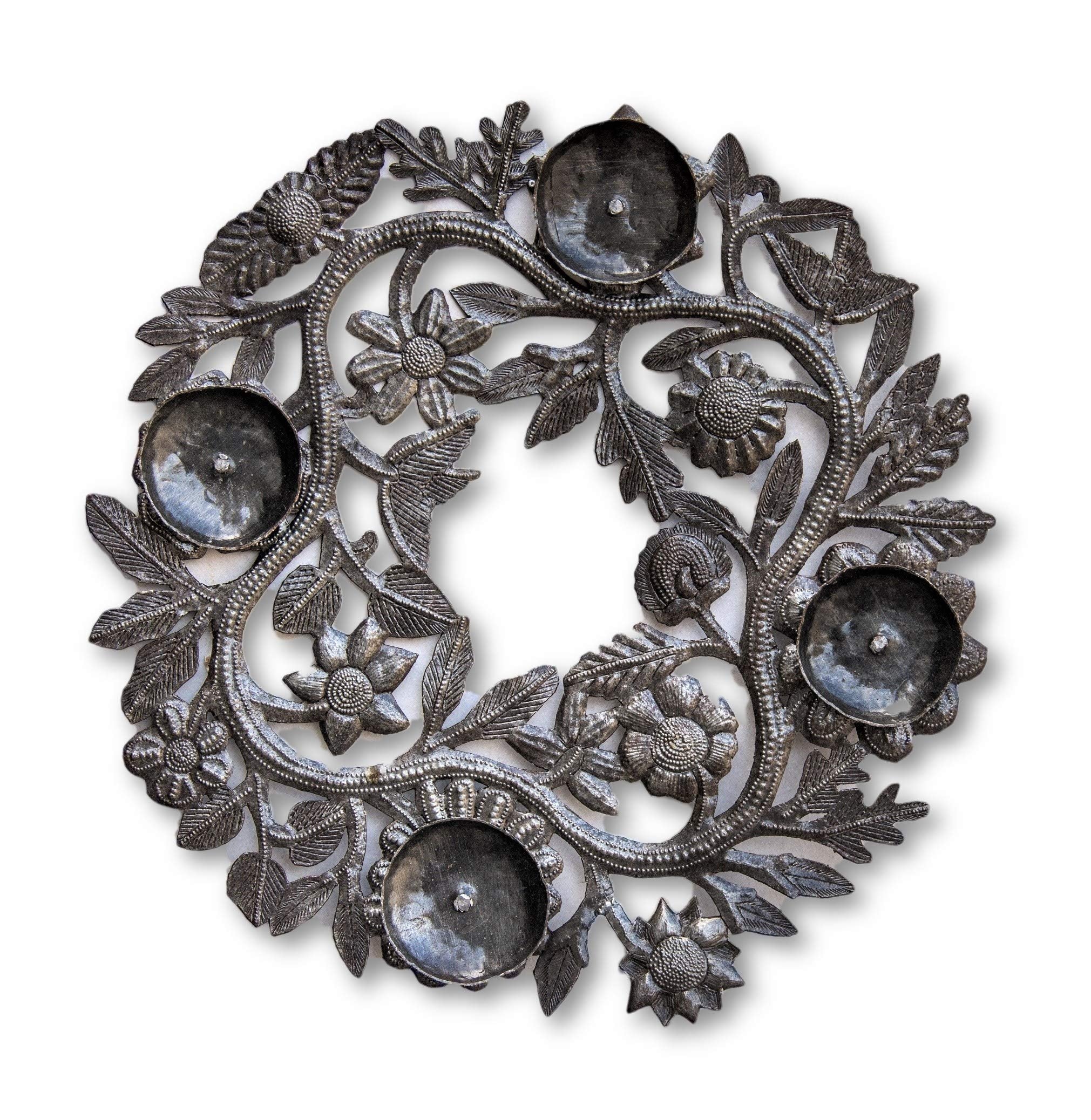 Advent Wreath, or Centerpiece for The Holiday's, Metal Art Haiti, Family Dining Decor, Handmade, Quality Craftsmanship, Fair Tra